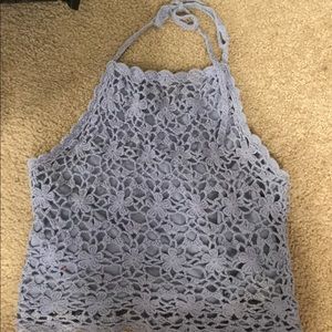 Lavender Crochet Crop Halter